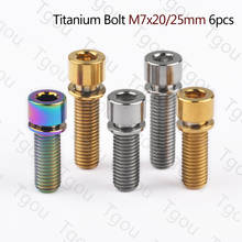 Tgou Titanium Bolt M7x20/25mm Hex Head with Washers Screws for Bicycle Stem Fixed Handlebar 6pcs 2024 - buy cheap