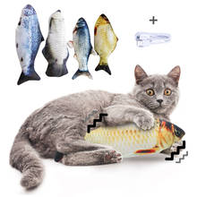 Electrónica de juguete para gatos carga USB eléctrico pez de imitación para perro gato masticando jugando interactivo Catnip muñeco para regalar 2024 - compra barato