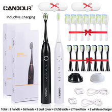 CANDOUR-cepillo de dientes eléctrico CD5166 para adulto, cepillo de dientes sónico recargable, 5 modos, temporizador IPX7, impermeable, automático, ULTRASÓNICO 2024 - compra barato