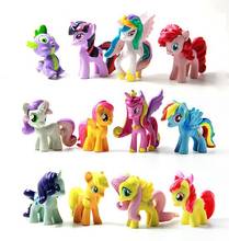 12 unids/set de dibujos animados princesa unicornio Luna Apple Jack rareza Fluttershy Pinkie Pie caballo de acción figuras de juguete 2024 - compra barato