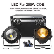 4PCS With Flight Case Led Par 200W 4in1 COB Lamp DMX Controller Stage Light For DJ Disco Church Cool/Warm White RGBWA UV 6in1 2024 - buy cheap