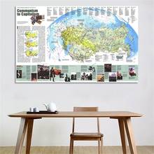 Adhesivo de pared con diseño de mapa de Rusia, póster de mapa del mundo, física y política, para educación y cultura, 90x60cm, 1993 2024 - compra barato