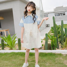 2020 Summer New Arrival Teenager Girls Patchwork Dress Kids Girls Loose Casual Dresses Children College Style Dresses, #8851 2024 - buy cheap