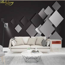 beibehang 3D Geometric squares nordic technology sense wallpaper TV background gray Photo Wall Painting Living Room Hotel Luxury 2024 - buy cheap