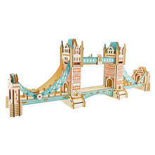 London Tower Bridge 3D Wooden Contruction Puzzle Building Model DIY Puzzles Educational Toy Children Christmas Gifts 2024 - buy cheap