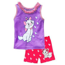 Cartoon Children Clothes Girls Summer Clothing Set Kids Short Sleeve Vest Tops+Shorts Pants Cotton Pajamas Sets For 2-7 Years 2024 - buy cheap