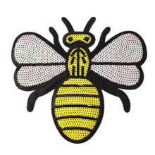 Bee Large Animal Patch Clothes Stickers Yellow Sequins Biker Badge Sewing On Patches For Clothing Strange Things Christmas 2024 - buy cheap