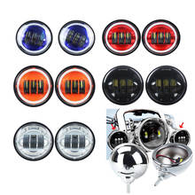 1pair 4.5inch LED Auxiliary Spot Fog Passing Light Lamp with Halo Ring for Touring Electra Glide Road King 2024 - buy cheap