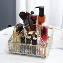 Nordic High Glass Cosmetic Storage Box Sundries Rotating Cosmetic Brush Perfume Skin Care Product Rack Jewelry Makeup Organizer 2024 - buy cheap