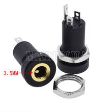 5pcs/2pcs 3.5mm Audio Socket 4 Pole Black Panel Mount Gold Plated With Nuts Headphone Socket 3pins 2024 - buy cheap