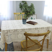 Mantel rectangular de algodón hecho a mano, cubierta de mesa de encaje, mantel de café, manteles de comedor de tejido retro 2024 - compra barato
