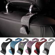 4Pcs Rhinestone Car Hooks Auto Interior Seat Hook Headrest Bling Diamond Hangers Hook Purses Grocery Bags Hanging Organizer 2024 - buy cheap