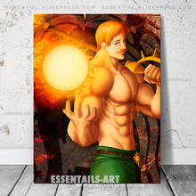 Escanor nanatsu no taizai, poster do orgulho de lona para pintura artística em parede para decoração de quarto, sala de estudo, impressões de decoração de casa 2024 - compre barato