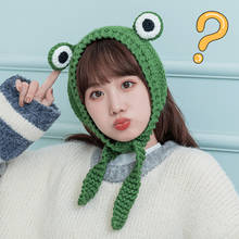 Cartoon Cute Frog Hat Cosplay Rabbit Wool Cap Girl Autumn Winter Knitted Hat 2024 - buy cheap