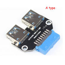 2pcs USB3.0 built-in Adapter Connverter Desktop Motherboard 19Pin/20Pin Header to 2 Ports USB3.0 A Female Connector 2024 - buy cheap