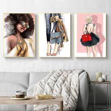 Modern Eleghant Women Handbag Wall Art Canvas Painting Fashion Nordic Posters and Prints Wall Pictures For Living Room Unframed 2024 - buy cheap