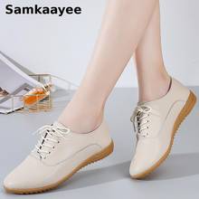 Size 35-41 Womens Flats Shoes Spring Autumn Female Leather Sneakers Ladies Lace-Up Casual Solid Loafers Zapatillas Chaussure y30 2024 - buy cheap