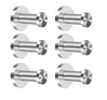 bathroom hooks  6Pcs Wall Hook Stainless Steel Hooks Door Coat Hook Bathrobe Towel Hooks Patere d91126 2024 - buy cheap