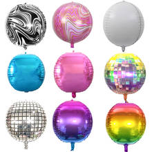1Pcs 22/32inch 4D Round Foil Balloons Helium Globals Rainbow Color Metallic Balloons Wedding Decor Birthday Party Decor Supplies 2024 - buy cheap