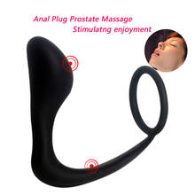 Fantasia silicone masculino massagem de próstata anal plug com pênis bloqueio anel de pênis estimular sexual adulto butt plug adulto sexo brinquedos 2024 - compre barato