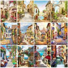 Building Town Diamond Painting Street Landscape Pictures Full Square Round Diamond Embroidery Mosaic Manual Wall Art Decor Gifts 2024 - buy cheap