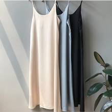 Summer Women Casual Solid A-Line Spaghetti Strap Mid-Calf Dress Korean Sleeveless Elegant Ladies Slim Dresses Chic Vestidos 2024 - buy cheap