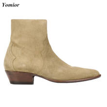 Yomior-zapatos de piel auténtica para hombre, botas Chelsea de diseñador para Primavera, trabajo, negocios, boda 2024 - compra barato