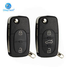 OkeyTech-funda carcasa plegable para llave de coche, soporte de batería para Audi TT A2 A4 A6 A8 Quattro, 2/3 botones, Fob CR1620 CR2032 2024 - compra barato
