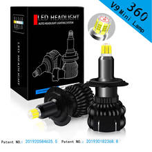 360° 9012 Car Led Headlight HIR2 Led Bulb 18000LM 6500K Mini Size H7 H11 9005 H1 H8 12V Auto Headlamp Light Led Bulbs Fog Lights 2024 - buy cheap