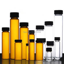 Botella de sellado de vidrio para laboratorio, viales de muestra de reactivos de laboratorio con tapa de rosca de plástico, transparente/marrón, 20 unids/lote 2024 - compra barato