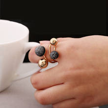 1 Pcs Resin Little Golden Beans Ball Rings For Women Fashion Exaggeration Multi Circle Finger Rings Jewelry Accessories 2024 - buy cheap