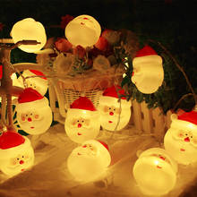 Guirnalda de 20 luces LED de Papá Noel, iluminación de decoración de fiesta de Navidad con batería, luz blanca cálida para Festival de boda en casa 2024 - compra barato