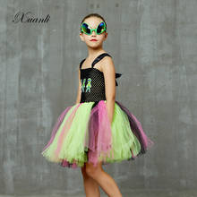 Crianças roupas meninas tutu vestido com bandana verde alienígena princesa cosplay traje para crianças festa de natal vestido 2024 - compre barato