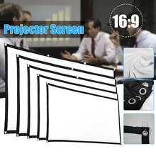 Projetor portátil para tv, 60/72/84/92/100/120/150 com projeção branca, sem vinco, tela macia 2024 - compre barato