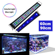 Многоцветный полноспектральный светодиодный светильник для аквариума 60/90 см, супертонкий светильник для аквариума, водных растений, морской ландшафтный светильник для выращивания 2024 - купить недорого