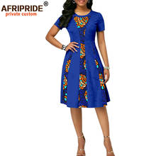 Vestido estampado africano para mujer, traje a medida de manga corta hasta la rodilla, informal de algodón con cera, A1825087, verano 2020 2024 - compra barato