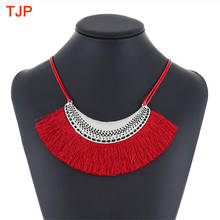 Fashion Retro Ethnic Bohemian Tassel Pendants Necklaces for Women Alloy Rope Chain Choker Statement Necklace Jewelry 2019 New 2024 - buy cheap