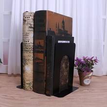 Estante de livros de metal de estilo simples, suporte de ferro e mesa antiderrapante, suporte para livros, dropship 2024 - compre barato