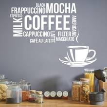 Coffee Types Food Drink Quote Wall Art Sticker Home Decoration Waterproof Decal Wallpaper Murals CK28 2024 - buy cheap