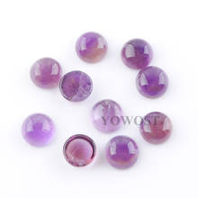 20pcs Natural 6mm Round Stone Beads Amethysts CAB Cabochon No Drill Hole Flat Back Beads for Earrings Ring Jewelry Making QU3279 2024 - buy cheap