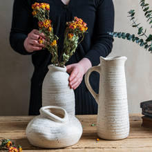 Vaso de cerâmica para sala de estar, arranjo nórdico de flores secas para decoração de casa ou sala de estar 2024 - compre barato