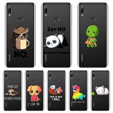 Back Cover For Huawei Y5 Y6 Y7 2019 Soft Silicone Quotes Dog Cat Fox Panda Phone Case For Huawei Y6 Y7 Y9 Pro Prime 2019 Case 2024 - buy cheap