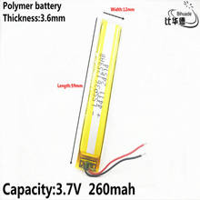 Liter energy battery Good Qulity 3.7V,260mAH 361259 Polymer lithium ion / Li-ion battery for tablet pc BANK,GPS,mp3,mp4 2024 - buy cheap
