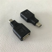 Usb tipo a fêmea para usb mini tipo b macho 5pin adaptador conversor jack plug preto 2024 - compre barato