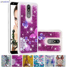 For LG X4 2019 Glitter Flowing Liquid Quicksand Cover for LG K40 Cute Bling Silicone Case LG Harmony 3 Solo LTE Xpression Plus 2 2024 - buy cheap