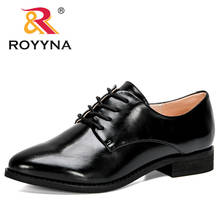 ROYYNA 2020 New Designers Popular Platform Women Pumps Lace Up Round Toe Low Heels Elegant Ladies Dress Shoes Office Footwear 2024 - buy cheap