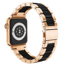 Correa de cerámica de lujo para Apple Watch, banda de 42mm, 38mm, 44mm, 40mm, Band iwatch 5/4/3/2/1, accesorios de pulsera de acero inoxidable 316L 2024 - compra barato