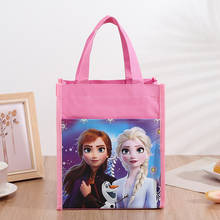 Disney-fiambrera impermeable de Frozen para niños, bolsa bonita de dibujos animados para estudiantes, bolso de mano de Mickey mouse 2024 - compra barato