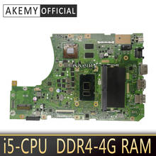 Akemy X556UV Laptop motherboard DDR4-4G RAM I5-CPU for ASUS X556UQ X556UB X556UR X556U X556 Test mainboard X556UV motherboard 2024 - buy cheap