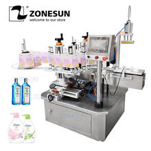 Zonesun tablete semiautomático para etiquetas de garrafas, tamanho duplo, adesivo para garrafa plana de água, máquina dispensadora de etiquetas 2024 - compre barato